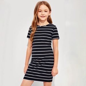 Shein black and white striped dress.